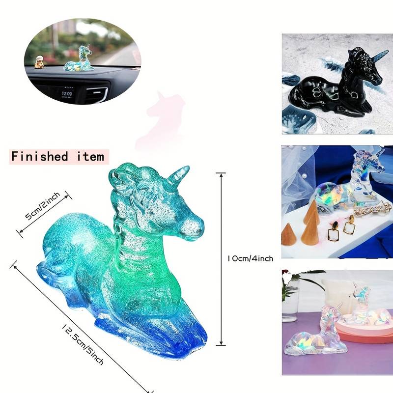 3D Unicorn Mold Silicone Animal Horse Mould DIY Epoxy Resin Craft Mold